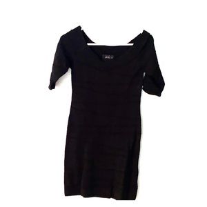 Women’s black stretch dress.